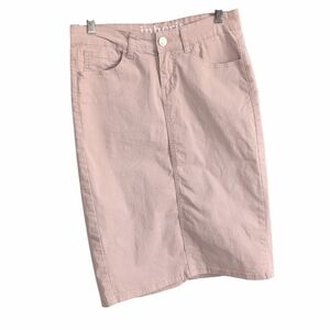 Inherit Co. Remi Blush Pink Denim Midi Skirt, Modest, Size 7/8